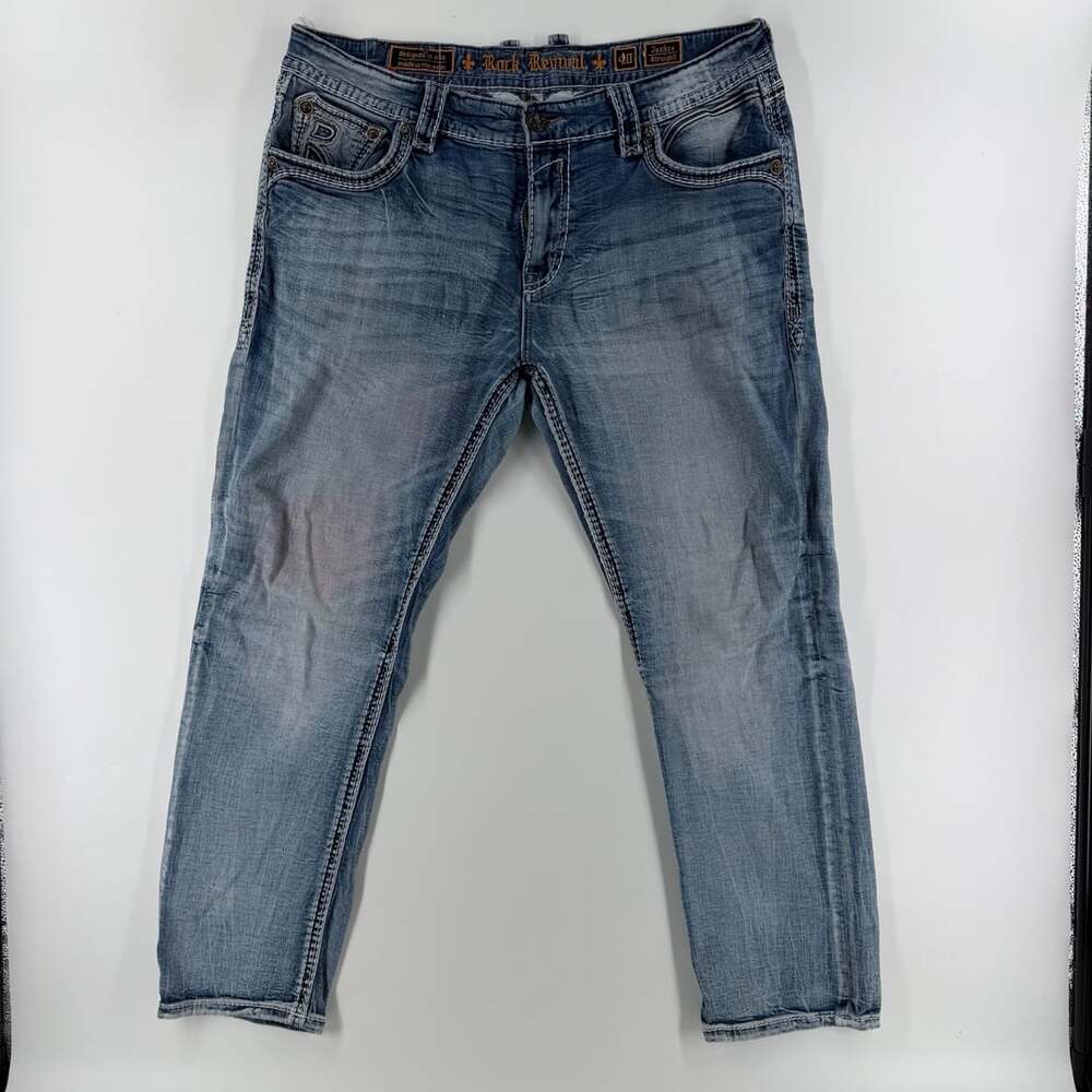 1579 Rock Revival Jackee Straight Jeans Size 40 Blue